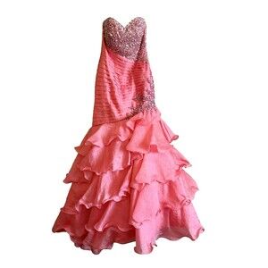 Night Moves Mermaid Prom Dress Coral Prom Dress Ladies Pageant Dress Sz 0